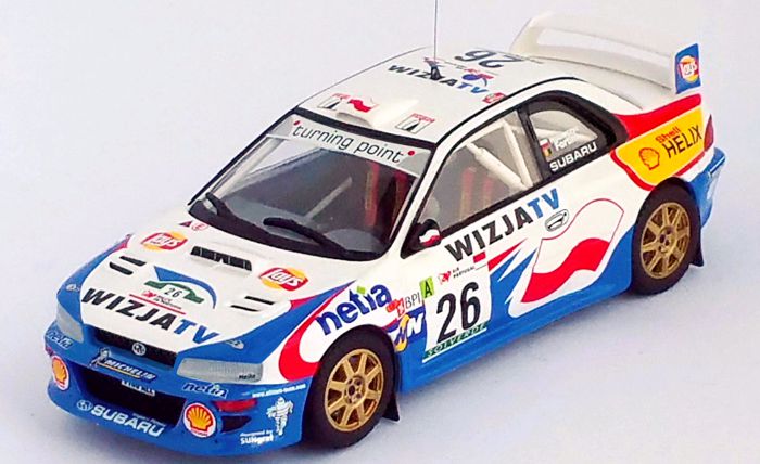 Coche miniatura Subaru Impreza 1/43 Trofeu WRC2000 No.2 Rally de Wallonie 2003